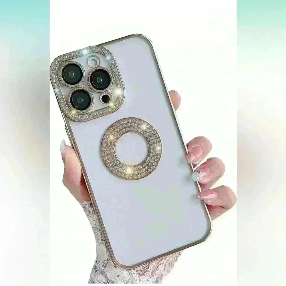 iPhone 14 Pro Diamond Case, Clear Glitter Shiny Shockproof